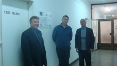 С консултантите по проекта за моделиране на геоид на България - проф. Андреев и проф. Вълев